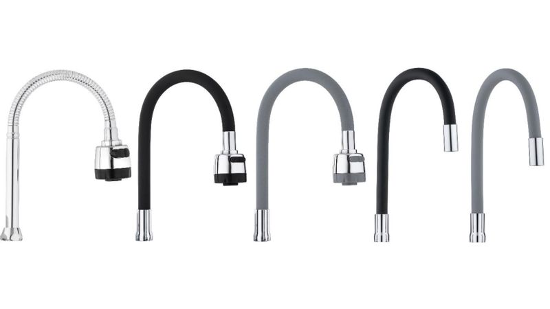 Bateria kuchenna ścienna elastyczna wylewka kran zdjęcie 2