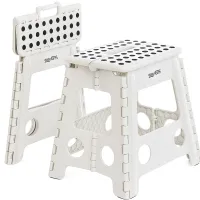 Taboret stołek składany antypoślizgowy krzesło podest 150kg 39cm biały