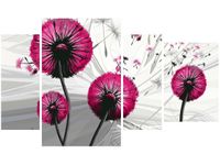 135CM 80 OBRAZ 4 ELEM DMUCHAWCE AMARANCIE ŚCIENNY