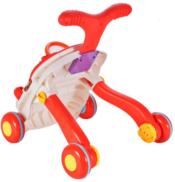 Chodzik Pchacz Stolik Edukacyjny Panel Koszyk 5W1 - Czerwony zdjęcie 9