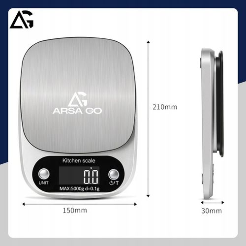 PRECYZYJNA WAGA KUCHENNA 5000g I 0,1g WYŚWIETLACZ LCD JUBILERSKA BATERIE na Arena.pl