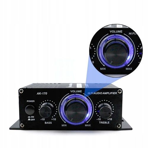 Mini Wzmacniacz Mocy HiFi AK170 2x200W | STEREO | Aluminium | Audio na Arena.pl