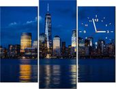 90CM 70 ZEGAR 3 ELEM NOWY JORK RZEKĄ HUDSON SCIENNY DRUK