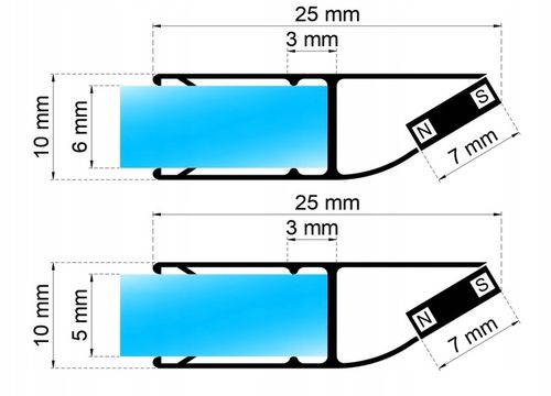 2x USZCZELKA DO KABINY PRYSZNICOWEJ MAGNETYCZNA 45° 90° SZYBA 5 6MM 185CM na Arena.pl