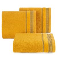 Ręcznik bawełniany z ozdobną bordiurą AMANDA 70x140 musztardowy