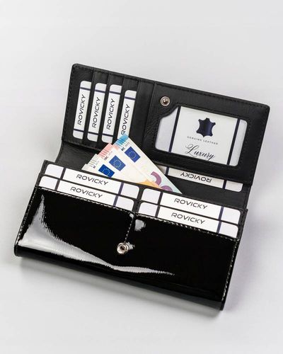 duży skórzany portfel damski na zatrzask i bigiel - 4u cavaldi na Arena.pl