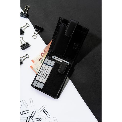 portfel męski z rfid w czarnym kolorze - rovicky na Arena.pl