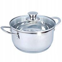 Garnek stalowy z pokrywką na indukcję gaz 20cm 3.0L MAESTRO MR-3510-20
