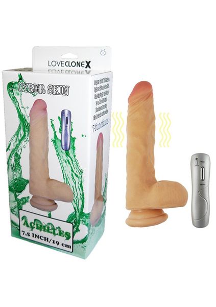 Wibrator Penis Z Przyssawką Cyber Skin - Loveclonex Achilles 7,5" zdjęcie 1
