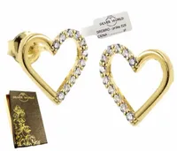 SREBRNE KOLCZYKI PRÓBY 925 SERCA SERDUSZKA ZŁOCONE Z CYRKONIAMI SWAROVSKI