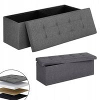 Skrzynia TAPICEROWANA siedzisko z pojemnikiem PUFA pikowana