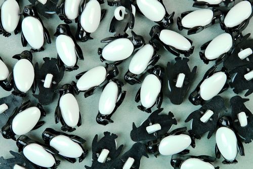 Guziki plastikowe dziecięce PINGWINY 18mm czarno białe 10szt. na Arena.pl