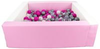Kwadratowy suchy basen z ekoskóry z 200 piłeczkami MEGA ZESTAW DLA DZIECI