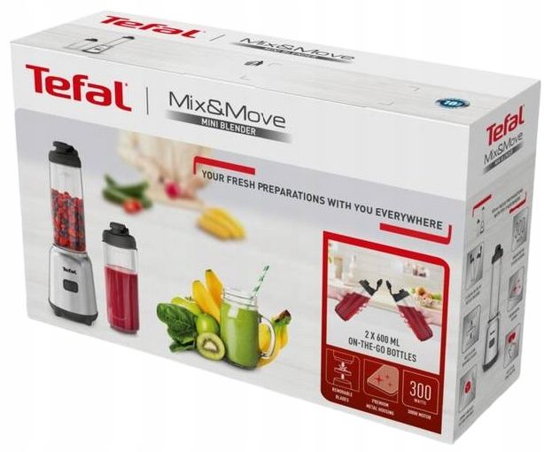 Blender Tefal BL15FD Smoothie MIX&MOVE 2x butelka 600ml zdjęcie 5