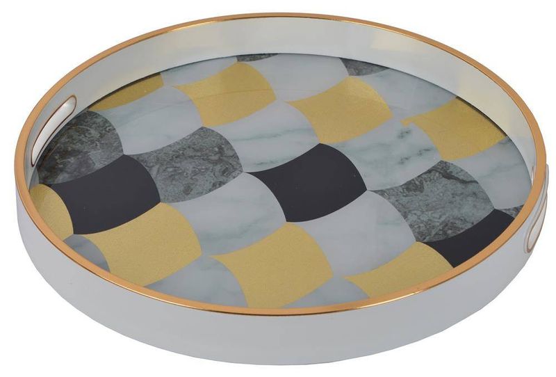 Taca okrągła we wzory geometryczne zdjęcie 1