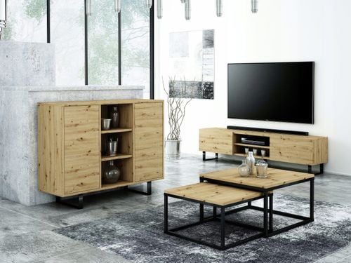 KOMODA LOFT INDUSTRIALNA 120 2D DĄB ARTISAN / MAT na Arena.pl