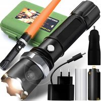 LATARKA POLICYJNA WOJSKOWA TAKTYCZNA MOCNA LED ZOOM SZPERACZ ETUI