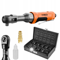 GRZECHOTKA PNEUMATYCZNY UDAROWA KLUCZ KĄTOWY 1/2" 88Nm NEO + NASADKI 10 szt