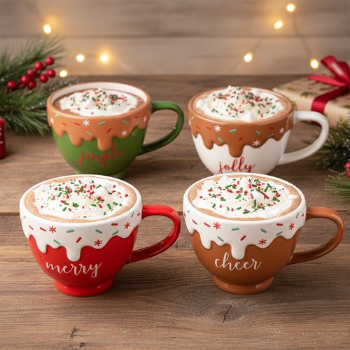 4x Kubek Świąteczny Kubki Do Kawy Herbaty Prezent Święta Boże Narodzenie na Arena.pl