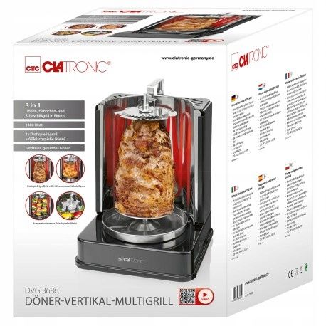 Grill do Kurczaka OPIEKACZ DO KEBABA Pionowy Obrotowy SZASZŁYKI ROŻEN zdjęcie 5