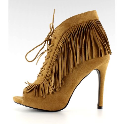Sznurowane botki open styl boho 11015 Camel r.36 na Arena.pl