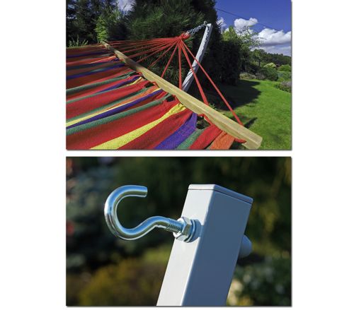 POTENZA Stelaż GRANDE + Hamak ROMA XL Ecru Poprzeczka na Arena.pl