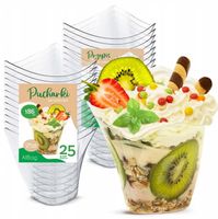 PUCHARKI WIELORAZOWE 186 ml 25 szt. DO DESERÓW PRZEKĄSEK ORYGINALNE WAVE