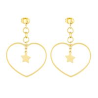 Kolczyki wiszące serce gwiazdka Blueberry