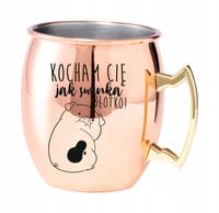 Kubek koktajlowy z uchem ze stali z grawerem PREZENT DLA DZIEWCZYNY