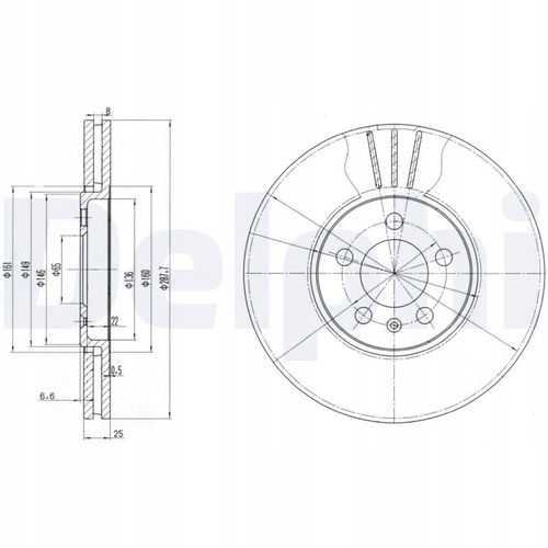 TARCZA HAM PRZOD 288X25 V DELPHI na Arena.pl