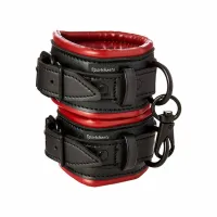 sportsheets saffron cuffs kajdanki szerokie czarno-czerwone pu