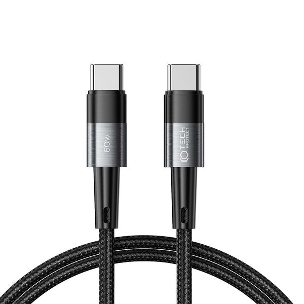 TECH-PROTECT ULTRABOOST TYPE-C CABLE PD60W/3A 100CM GREY zdjęcie 1