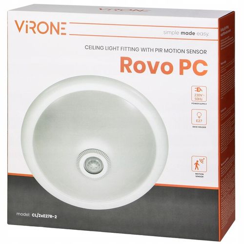 PLAFON LED LAMPA SUFITOWA CZUJNIK RUCHU ZMIERZCHU + 2x ŻARÓWKA E27 LED na Arena.pl