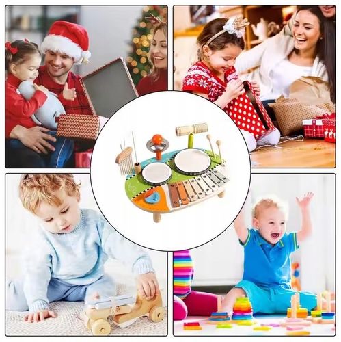 MUZYCZNY STOLIK Z DREWNA INTERAKTYWNY SENSORYCZNY MONTESSORI EDUKACYJNY na Arena.pl