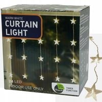 Kurtyna świetlna LED1,2x0,8m girlanda lampki gwiazdy na okno