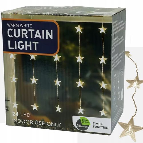 Kurtyna świetlna LED1,2x0,8m girlanda lampki gwiazdy na okno na Arena.pl