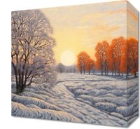 Obraz 30x30cm Zima w Odcieniach Ognia