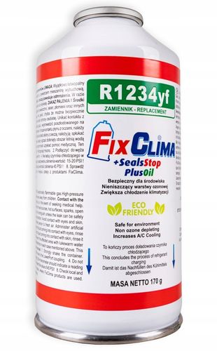 ZESTAW DO NAPEŁNIANIA KLIMATYZACJI AUT CZYNNIK R1234YF + USZCZELNIACZ na Arena.pl