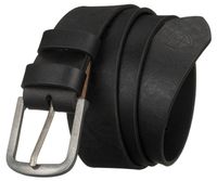 skórzany pasek męski z tradycyjną klamrą w srebrnym kolorze - peterson