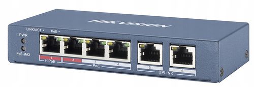 SWITCH PoE DS-3E0106HP-E 6-PORTOWY Hikvision na Arena.pl
