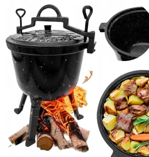 Kociołek żeliwny EMALIOWANY Meyerhoff MARMUREK 10l zdjęcie 1