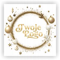 Naklejki Etykiety świąteczne z logo na paczki z danymi firmy 5 cm - 500 szt