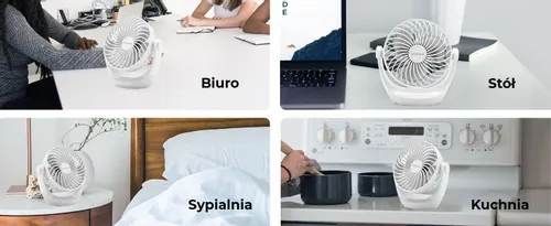 Wentylator stołowy Ocoopa D602 biały USB na Arena.pl