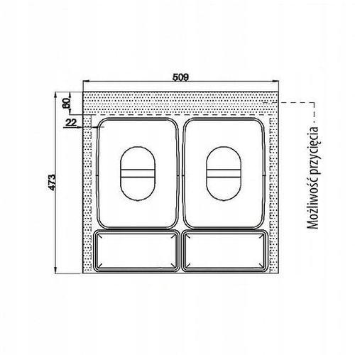 Kosz Segregator na śmieci MULTINO 60 2x15 L - 2 pojemniki na Arena.pl