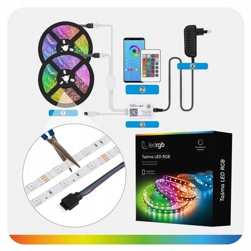 Taśma LED 6M RGB 5050 WiFi PILOT APLIKACJA TUYA ZESTAW MUZYKA TIMER na Arena.pl