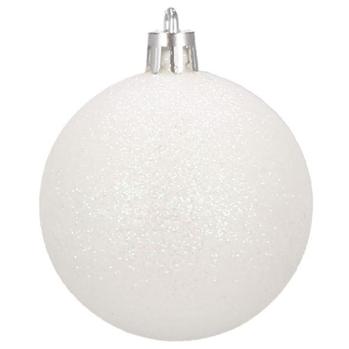 Bombki choinkowe 20 szt. ozdoby świąteczne zestaw 7 cm biały na Arena.pl