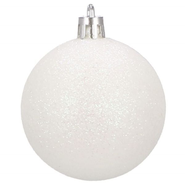 Bombki choinkowe 20 szt. ozdoby świąteczne zestaw 7 cm biały zdjęcie 5