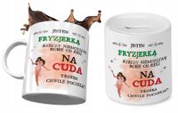 Dla Fryzjerki Zestaw Kubek + Skarbonka Na Prezent Z Nadrukiem Ze Zdjęciem