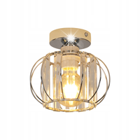 LAMPA SUFITOWA E27 ŻYRANDOL CHROM KRYSZTAŁOWY NOWOCZESNY DO SYPIALNI