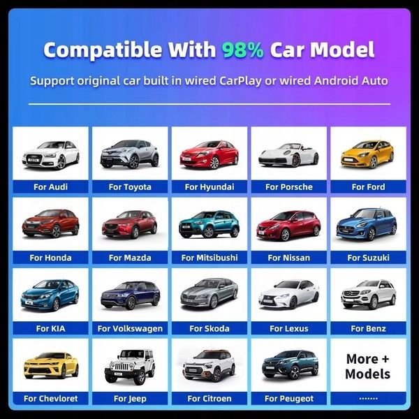 ADAPTER BEZPRZEWODOWY CARPLAY CAR PLAY ANDROID AUTO 2w1 BLUETOOTH iOS zdjęcie 8